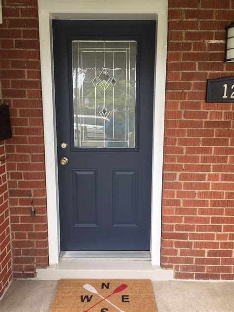 I actually really loved the color but it felt a bit dark in this area of our entryway that doesn't get a lot of natural light. Freshly painted front door...Benjamin Moore "Hale Navy ...