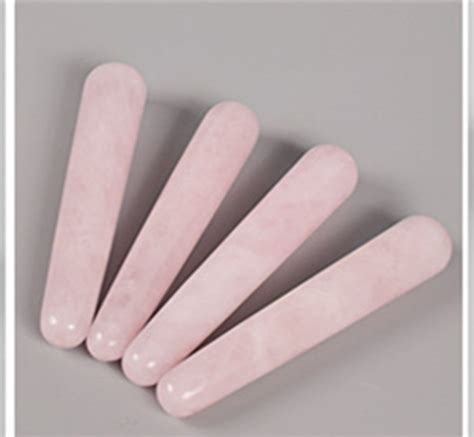 Natural Pink Rose Gem Quartz Crystal Massage Stick Relaxation Point