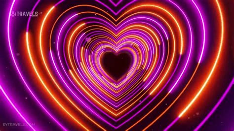 Neon Lights Love Heart Tunnel And Romantic Abstract Glow Background Youtube