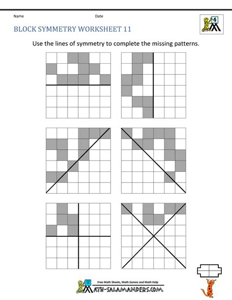 Symmetry Worksheets 4th Grade Printable Word Searches