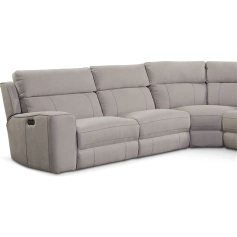 Newport 6 Piece Dual Power Reclining Sectional With Chaise And 2