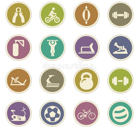 Sport Equipment Icons Set Stock Vector Illustration Of Weight 89026524