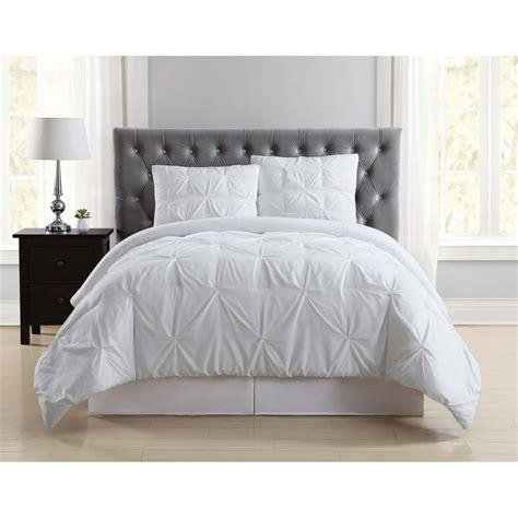 Truly Soft Pleated White Twin Xl Comforter Set