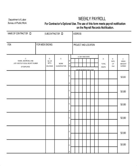 20 Payroll Templates Free Sample Example Format