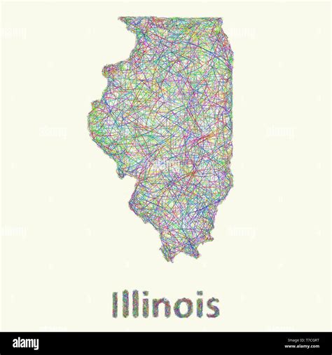 Illinois Line Art Map Stock Vector Image And Art Alamy