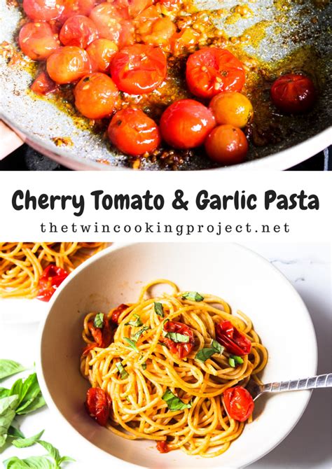 Cherry Tomato And Garlic Pasta In A White Bowl
