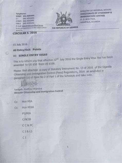 Senyondo vicent, a resident kyebando nsooba, kawempe division, i would like to confirm that i have known senyondo vicent for over ten years as a friend and colleague in different endeavors. Uganda's Visa fees reduce to 50 US Dollars as of midnight tonight - ATC News by Prof. Dr ...