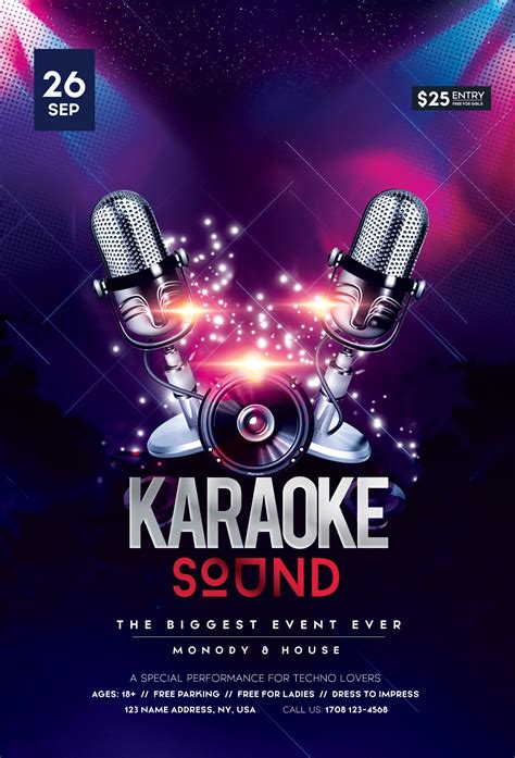 The full catalog of more than 20,000 licensed songs is now available totally free! Karaoke Sound Free PSD Flyer Template - Free PSD Flyer ...
