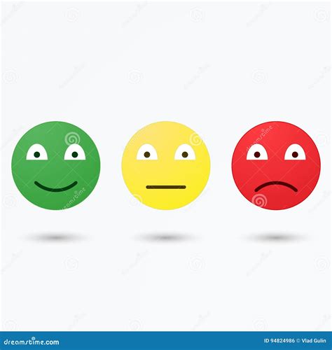 Smiley Emoticons Icon Positive Neutral And Negative Isolated Mood