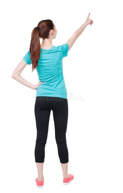 Back View Of Pointing Woman Beautiful Girl Stock Image Image Of Girl