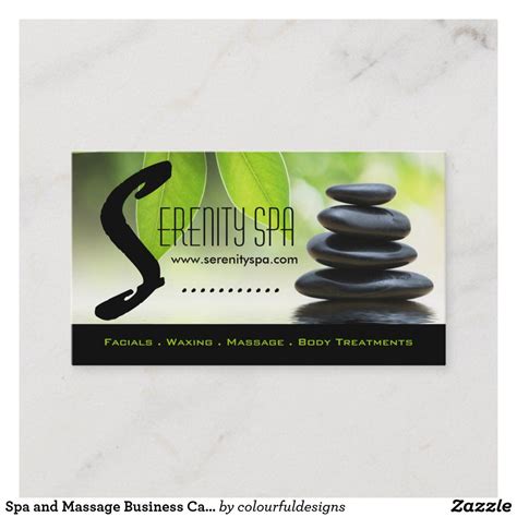 Spa And Massage Business Card Template Zazzle Massage Business