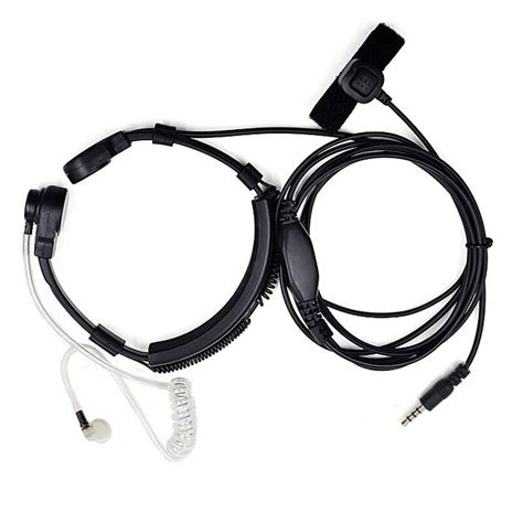 10pcs New 35mm Stereo Air Tube Earpiece Headset Throat Microphone Mic
