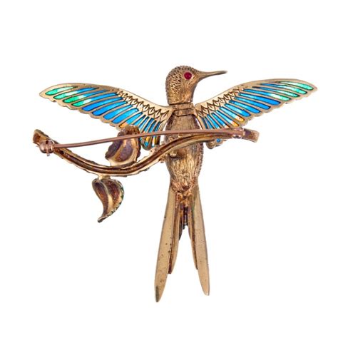 Magnificent Whimsy Plique A Jour Enamel Hummingbird Brooch At 1stdibs