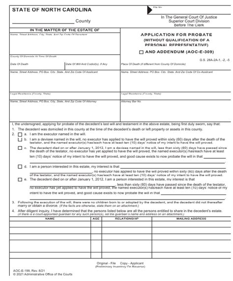 Form Aoc E 199 Fill Out Sign Online And Download Fillable Pdf North
