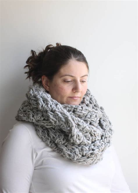 Chunky Scarf Chunky Infinity Scarf Chunky Lace Infinity Etsy