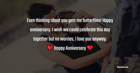 Even Thinking About You Gets Me Butterflies Happy Anniversary I Wish