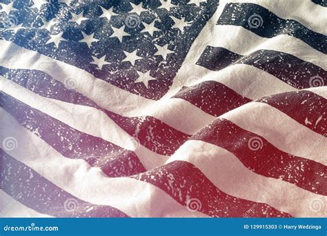 Grungy American Flag With Stars And Stripes Stock Image Image Of