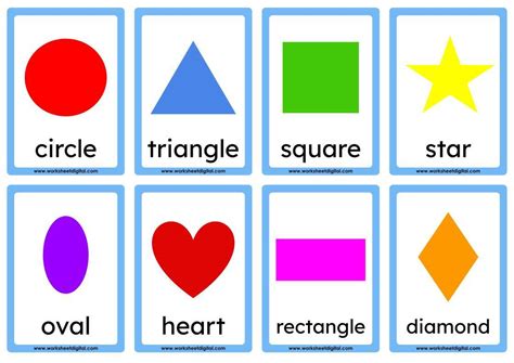 Shapes For Kindergarten Flashcards