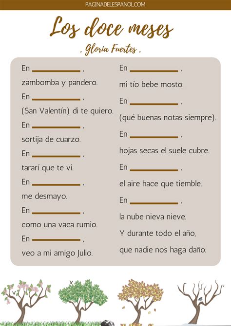 Los 12 Meses Gloria Fuertes Learning Spanish Spanish Teaching Spanish