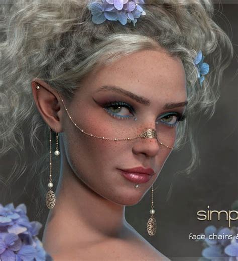 Simplicity Face Chains And Earrings For Genesis 8 And 9 Download Daz3d