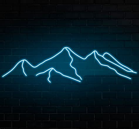 Mountains Led Neon Sign Wall Decor Wall Sign Neon Lights Etsy