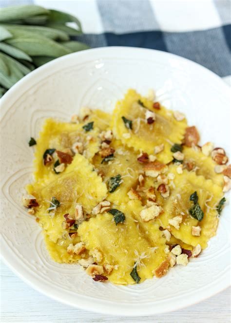 Butternut Squash Ravioli In A Sage Brown Butter Sauce