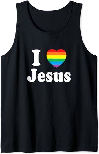 Amazon Com I Love Jesus Lgbt Pride Tank Top Clothing