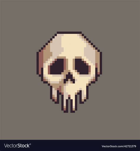 Pixel Art Human Skull For Game Royalty Free Vector Image