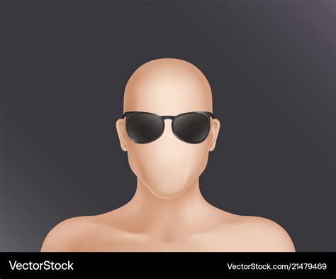 Faceless Human Model Head In Black Glasses Vector Image