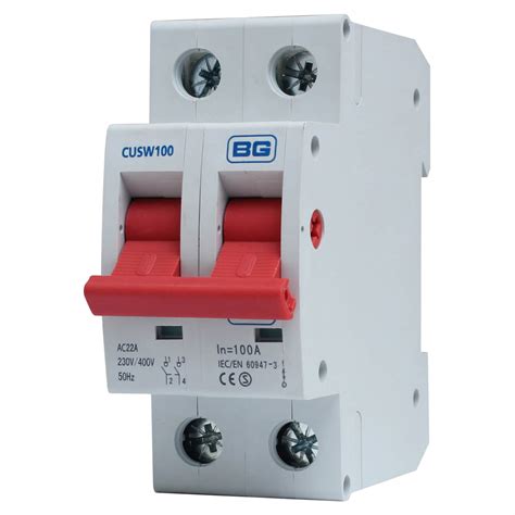 Bg 100a Double Pole Main Switch Disconnector Electricaldirect