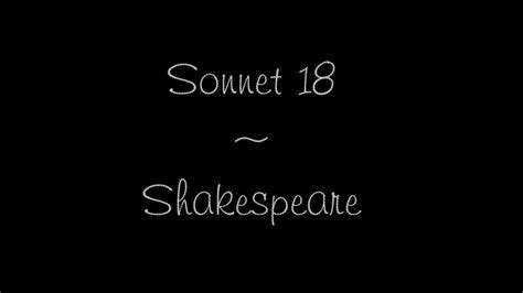 The text of shakespeare's sonnet 18. Shakespeare Sonnet 18 - Rap - YouTube
