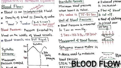 Blood Flow Applications Of Bernoullis Equation Fluid Dynamics Class Physics Youtube