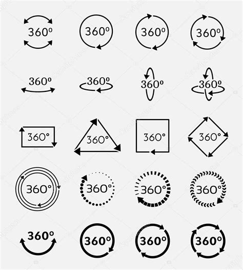 Angle 360 Degrees Vector Icons Set — Stock Vector © Mssa 118740972