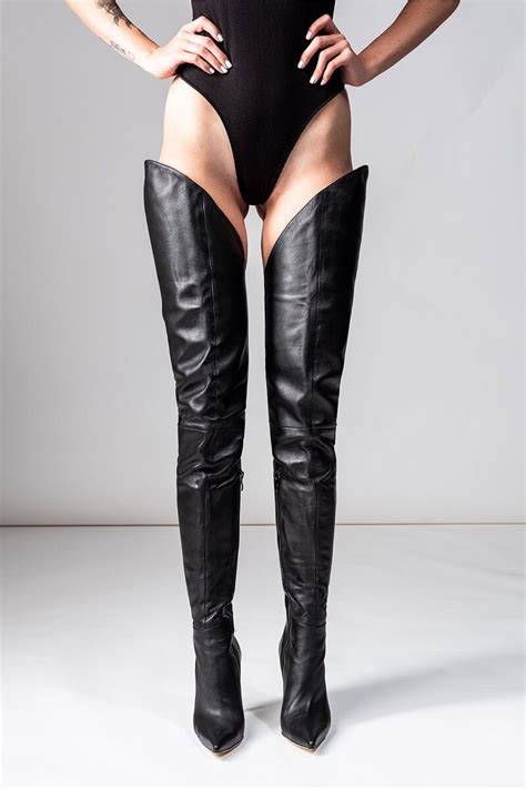 arollo long overknee boots genuine leather eu37 eu44 leather thigh high boots high heel boots