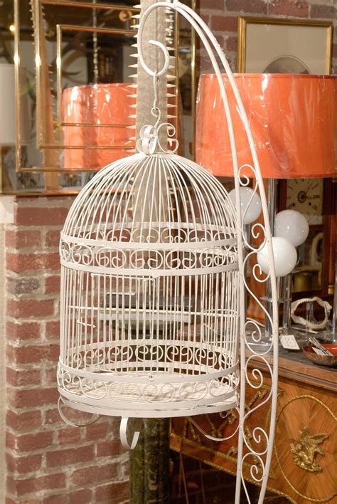 Vintage Iron Bird Cage On Stand At 1stdibs Antique Bird Cage With