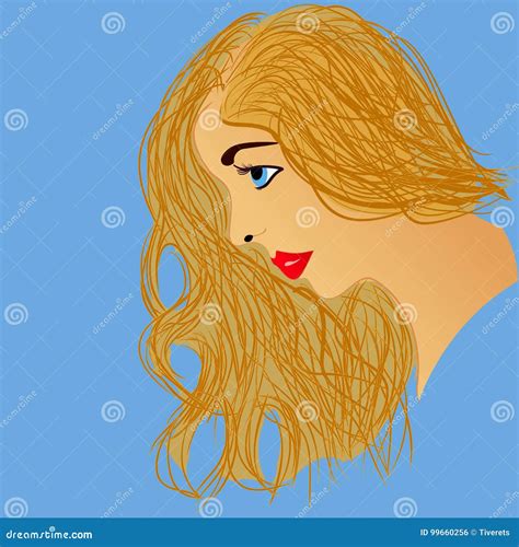 Beautiful Blonde Woman Profile Stock Vector Illustration Of Graphic