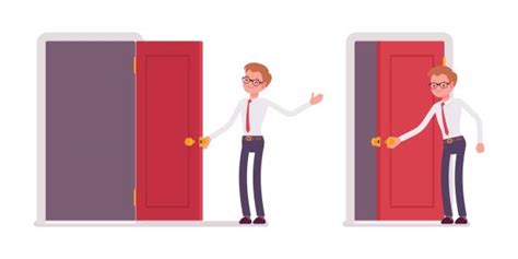 1400 Guy Opening The Door Stock Illustrations Royalty Free Vector