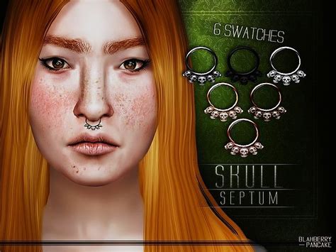 Skull Septum By Blahberry Pancake For The Sims 4 Spring4sims Sims 4