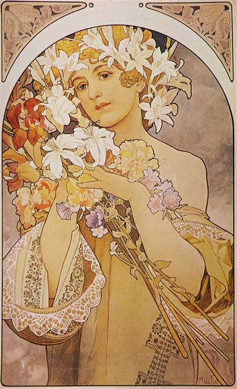 Alphonse Mucha Flower Art Nouveau Illustration Art Nouveau Poster