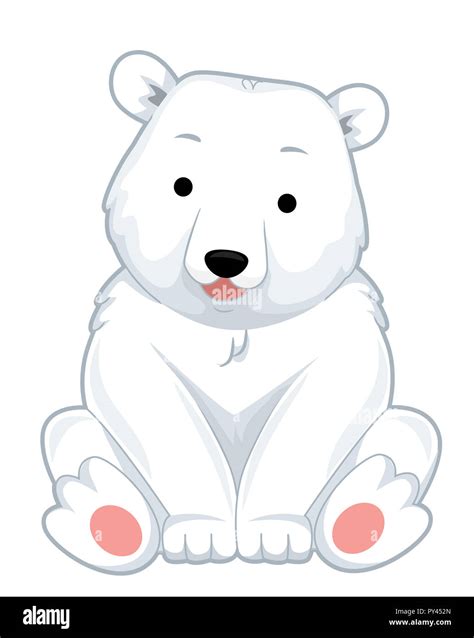 Illustration Of A White Polar Bear Sitting Down Stock Photo Alamy