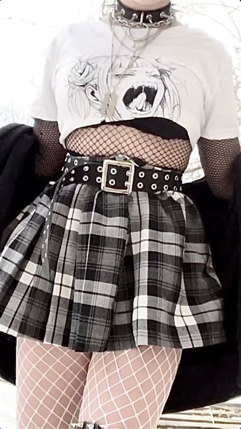 Grunge Skirt Aesthetic Alternative Emo Fairy Grunge Chains Outfit Inspo