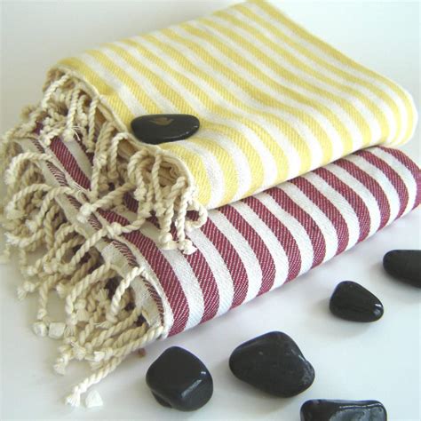 SALE Set Of 2 Turkish Bath Towel Handwoven Peshtemal Bath Schooner