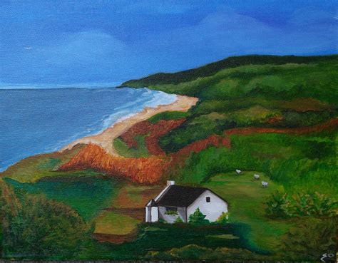 Irish Seaside Cottage Painting By Susan Odom Fine Art America