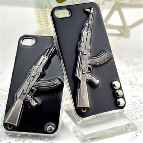 Cool 3d Metal Gun Phone Case Pc Back Cover Case For Iphone 6 6s Plus