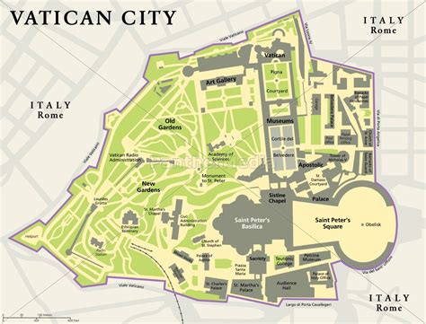 Vatican City Political Map Royalty Free Image 14948025