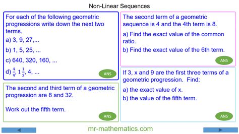 Revising Non-Linear Sequences - Mr-Mathematics.com