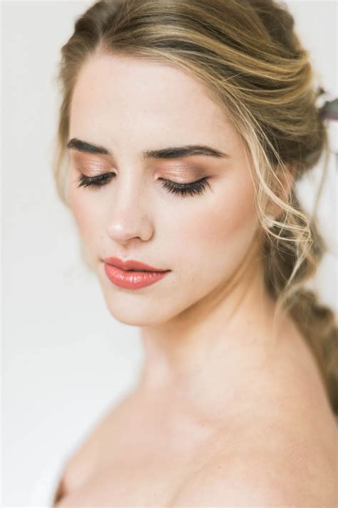 Soft Romantic Wedding Makeup In Earthy And Warm Tones By