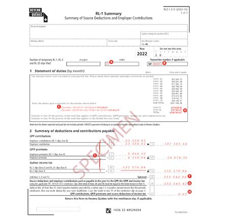 Rl 1 Summary Fillable Form Printable Forms Free Online