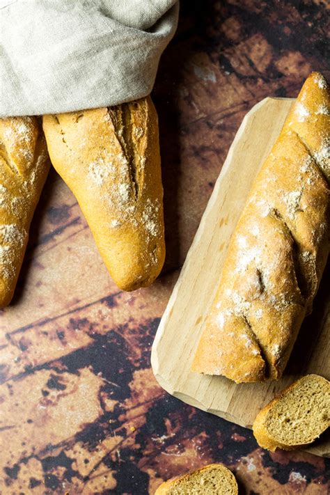 Authentic French Whole Wheat Baguette With 3 Ingredients Vegan Wfpb