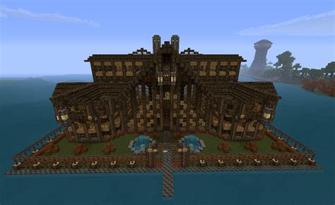 A Log Cabin Mansion In Minecraft Minecraft Pinterest